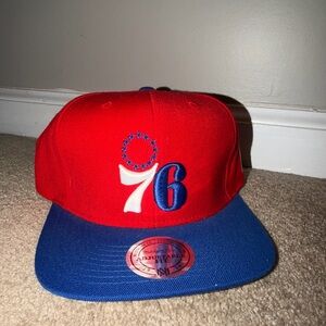 Mitchell & Ness Red and Blue Snapback Hat
